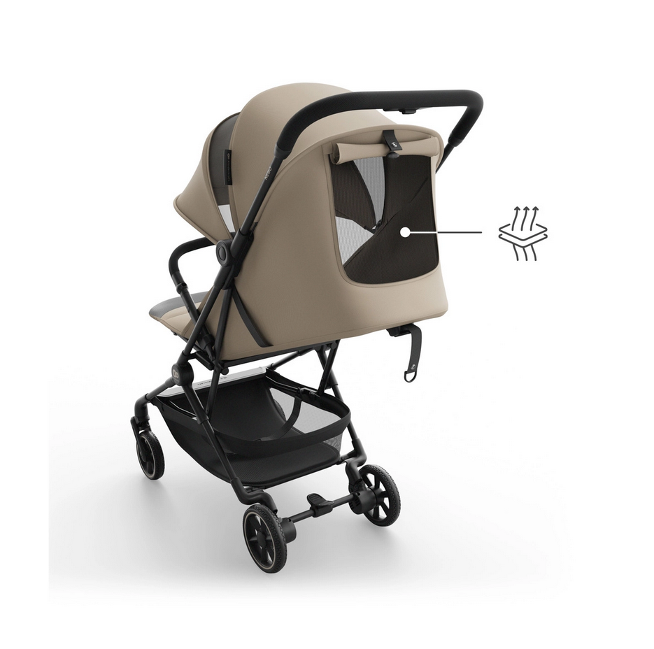 Kinderkraft Nebo Compact Stroller – Beige Lightweight Foldable Pushchair
