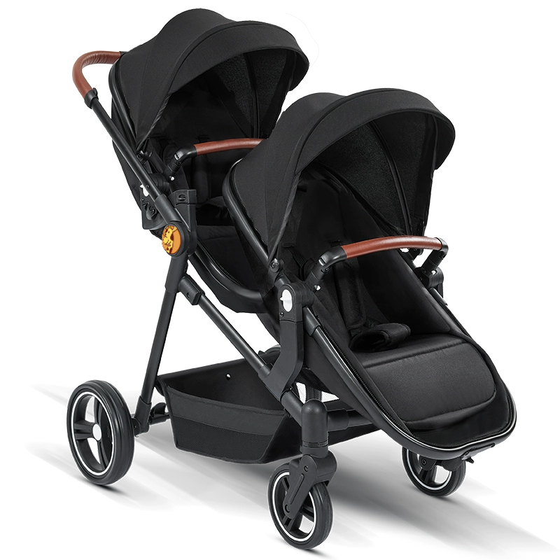 Foldable Twin Baby Stroller – Lightweight Double Seat Pushchair for Travel