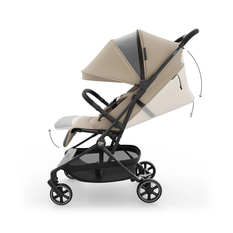 Kinderkraft Nebo Compact Stroller – Beige Lightweight Foldable Pushchair