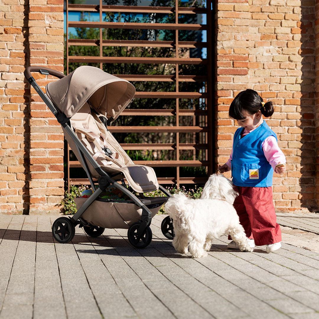 Joolz Aer2 Compact Travel Stroller – Sandy Taupe Lightweight Fold Pushchair
