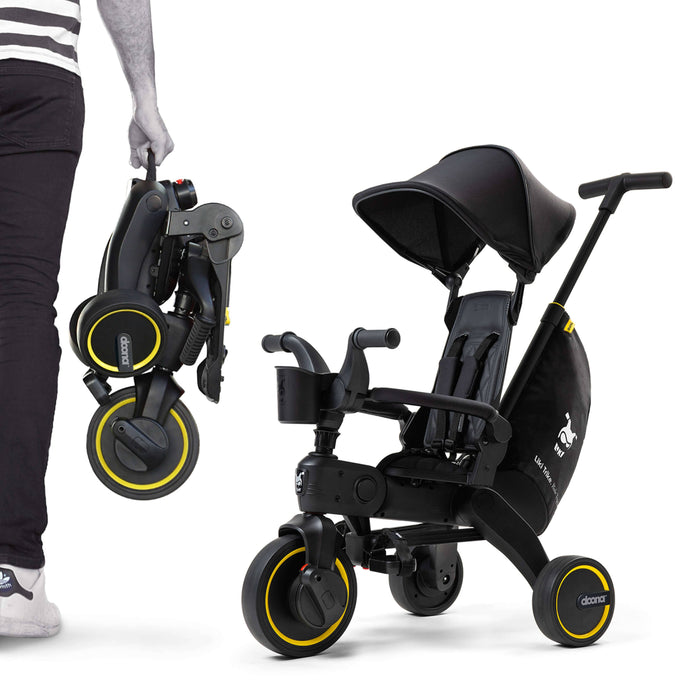 Doona Liki S5 Premium Foldable Toddler Trike with Travel Bag – Midnight Black