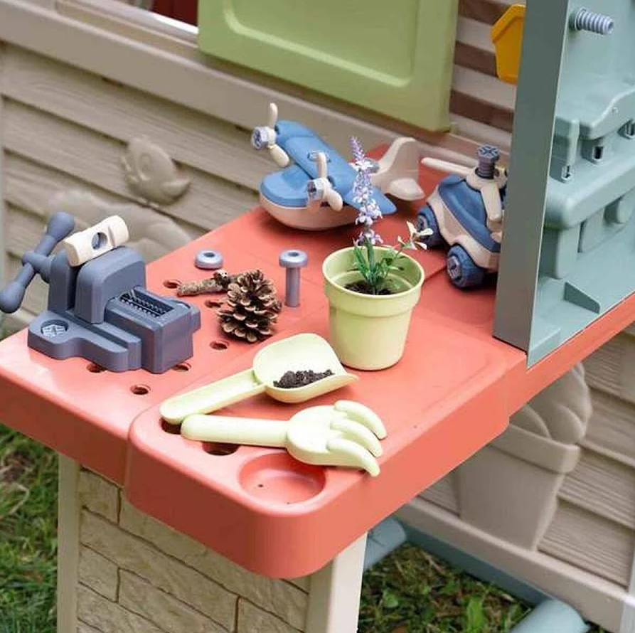 Smoby Life Nature Playhouse Workshop – Kids Garden Playhouse with Tool Accessories